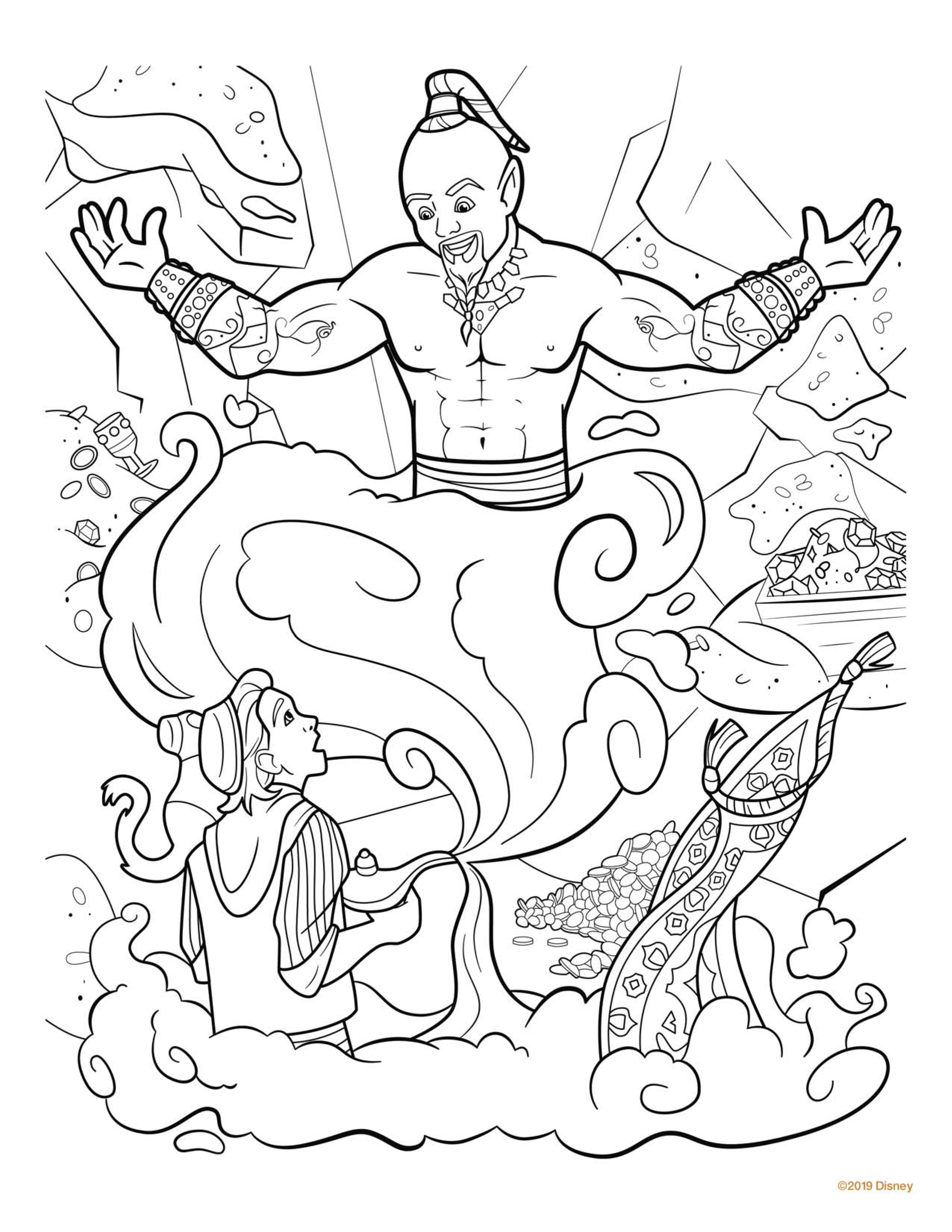Aladdin movie 2019 big coloring pages - YouLoveIt.com