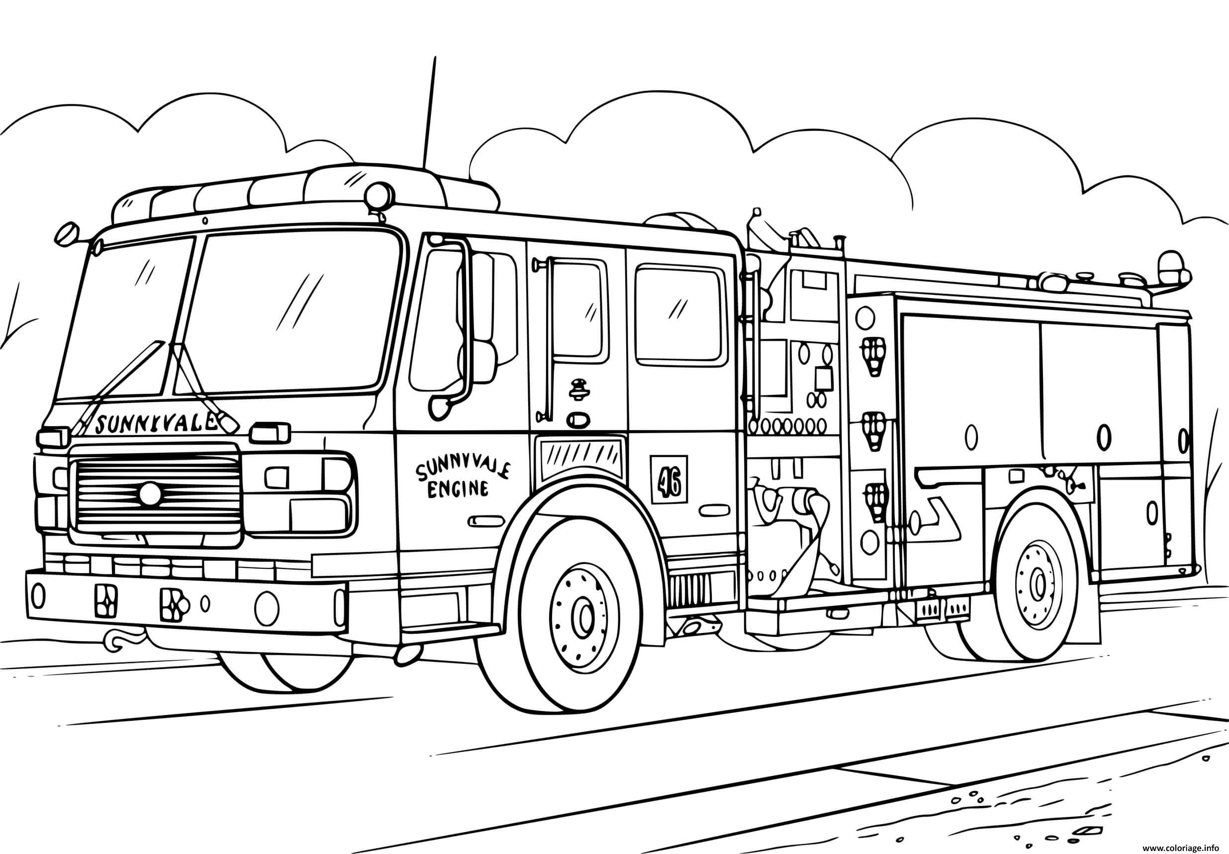 21 dessin a imprimer camion de pompier pics