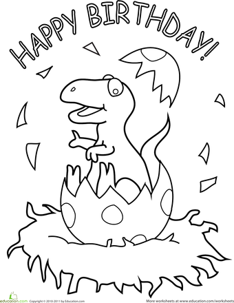 dinosaur birthday coloring page