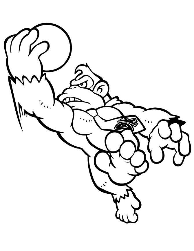 donkey kong coloring pages