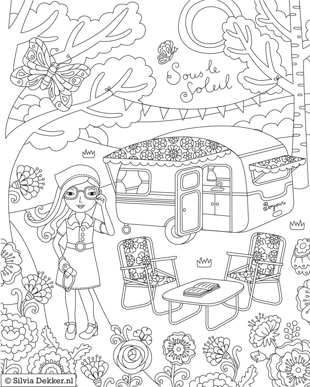 camping coloring pages for adults