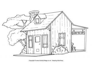 farmhouse coloring page