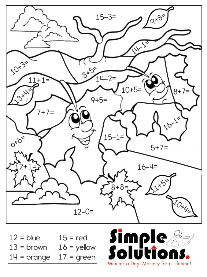 fall math coloring pages