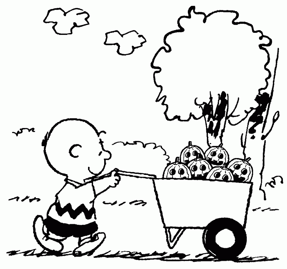 charlie brown fall coloring pages