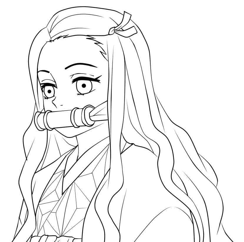 nezuko coloring pages