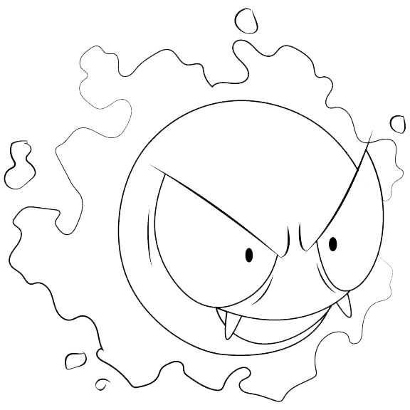 gastly coloring page