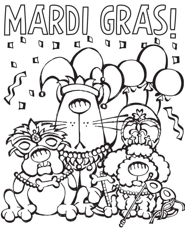 mardi gras color pages