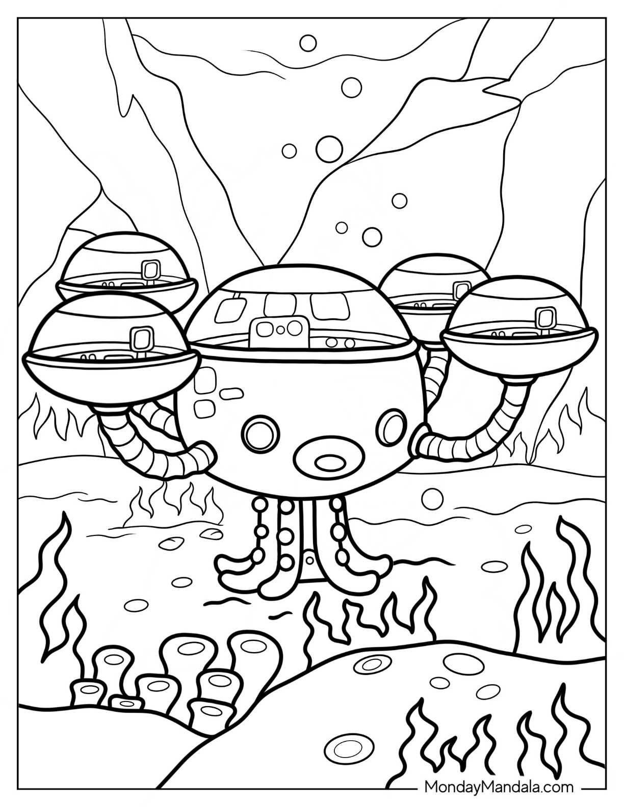 octopod coloring page