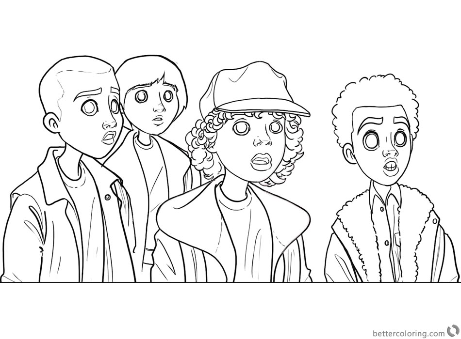 Stranger Things Coloring Pages Kids art by Diana David - Free Printable