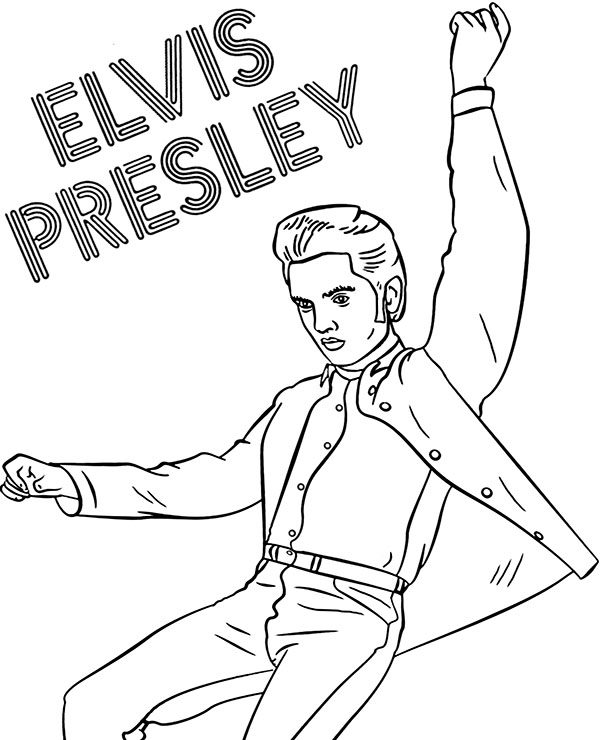 elvis presley coloring page