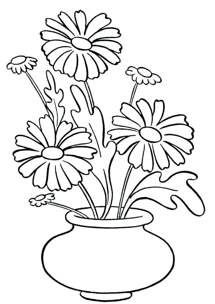 flowers in vase coloring pages