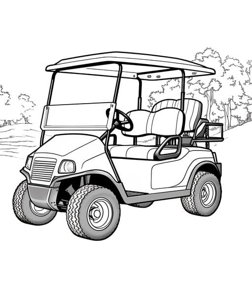 golf cart coloring page
