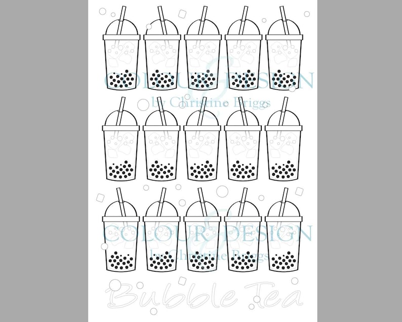 bubble tea coloring pages printable