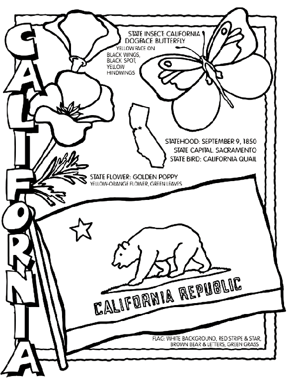 california state flag coloring page