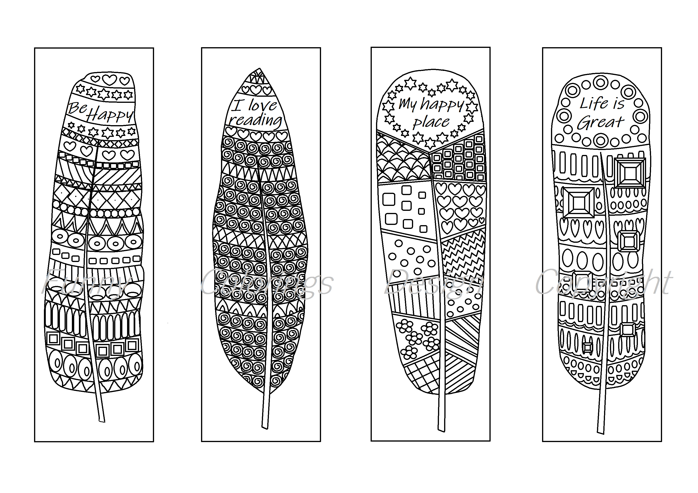 bookmarks coloring pages