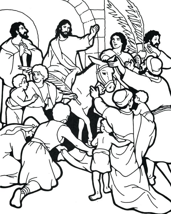 palm sunday coloring page pdf