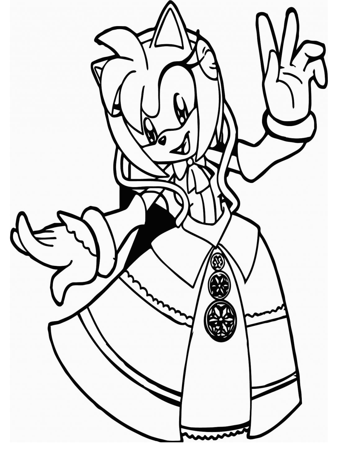 amy from sonic the hedgehog coloring pages