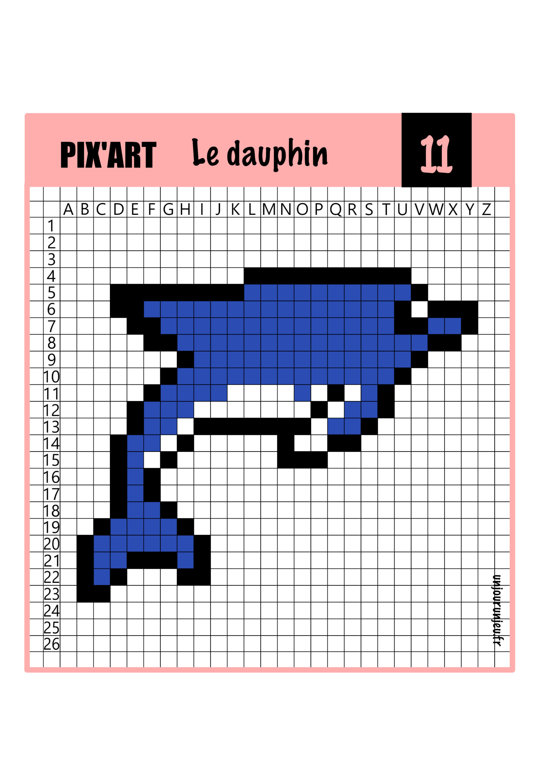 pixel art animaux a imprimer gratuit en pdf