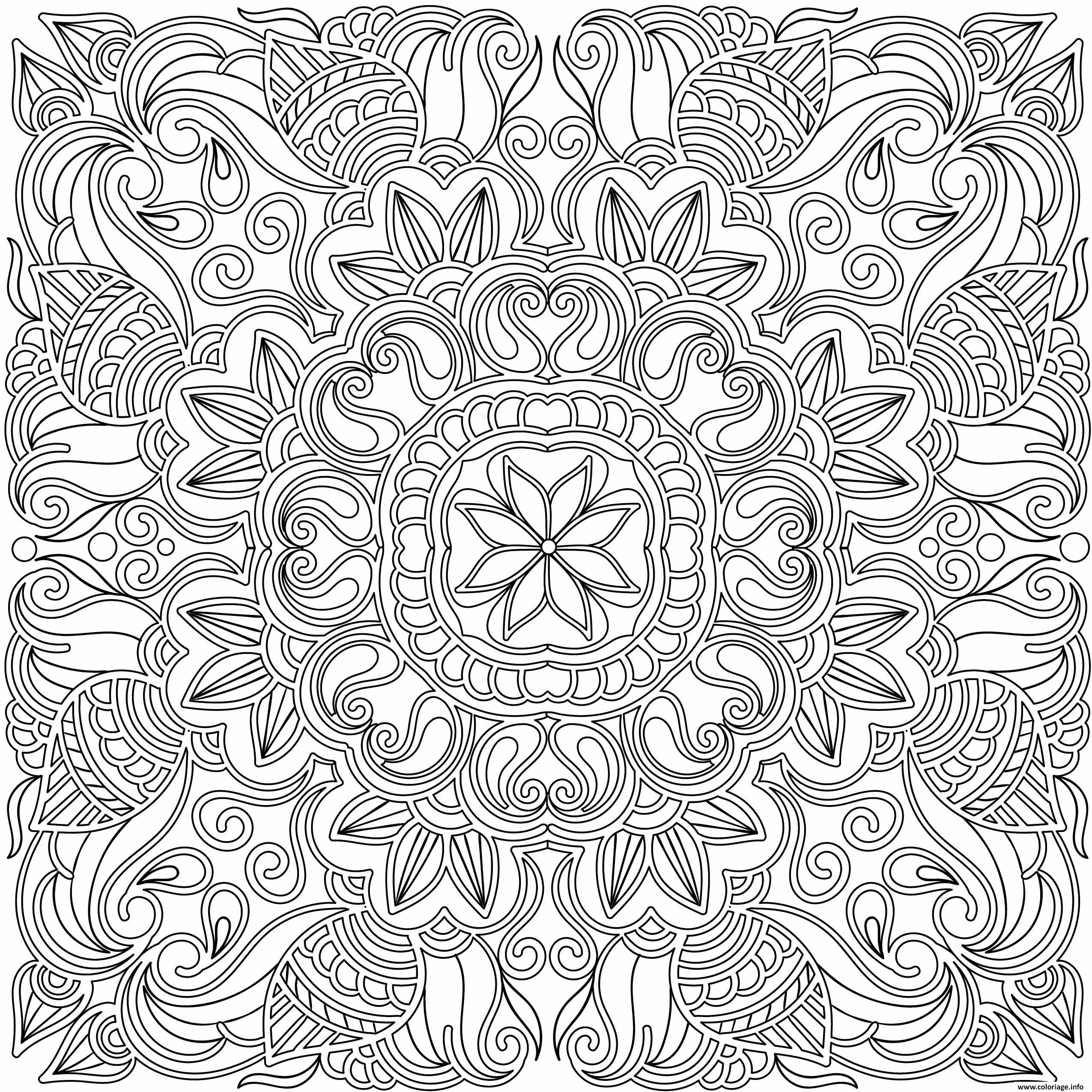 Coloriage adulte mandala doodle - JeColorie.com