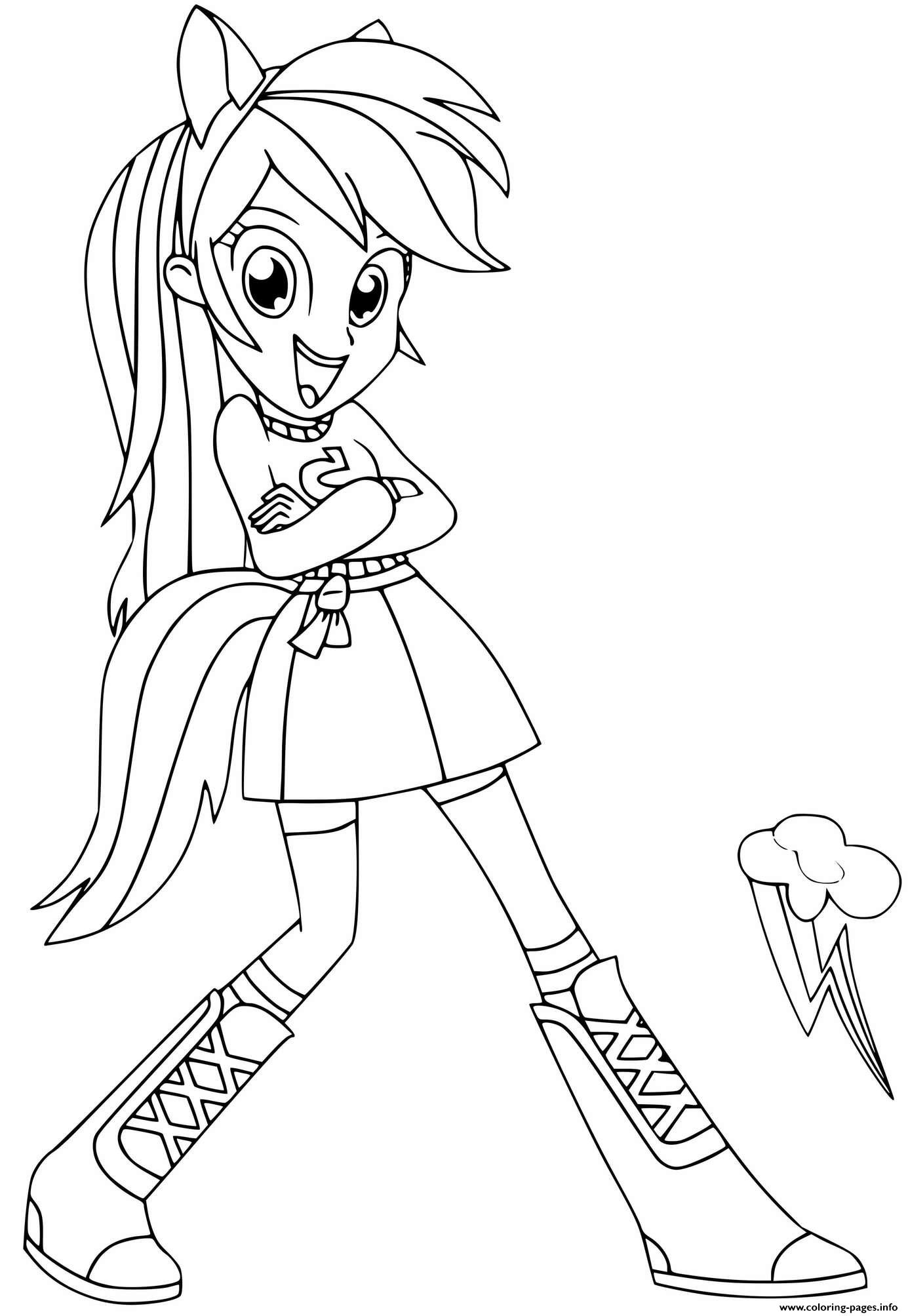 Rainbow Dash My Little Pony Equestria Girls Coloring page Printable