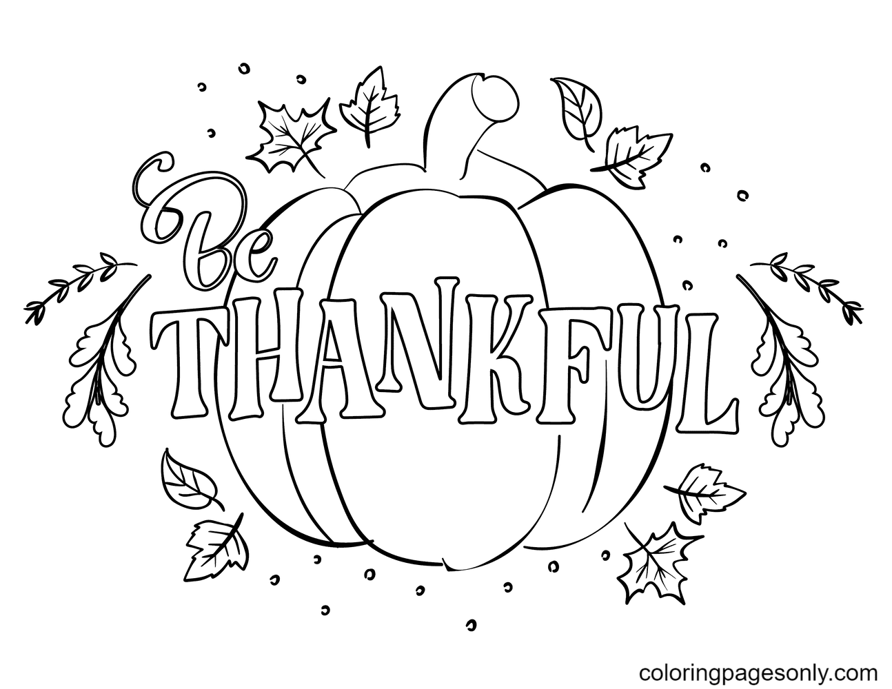 Be Thankful Coloring Page - Free Printable Coloring Pages