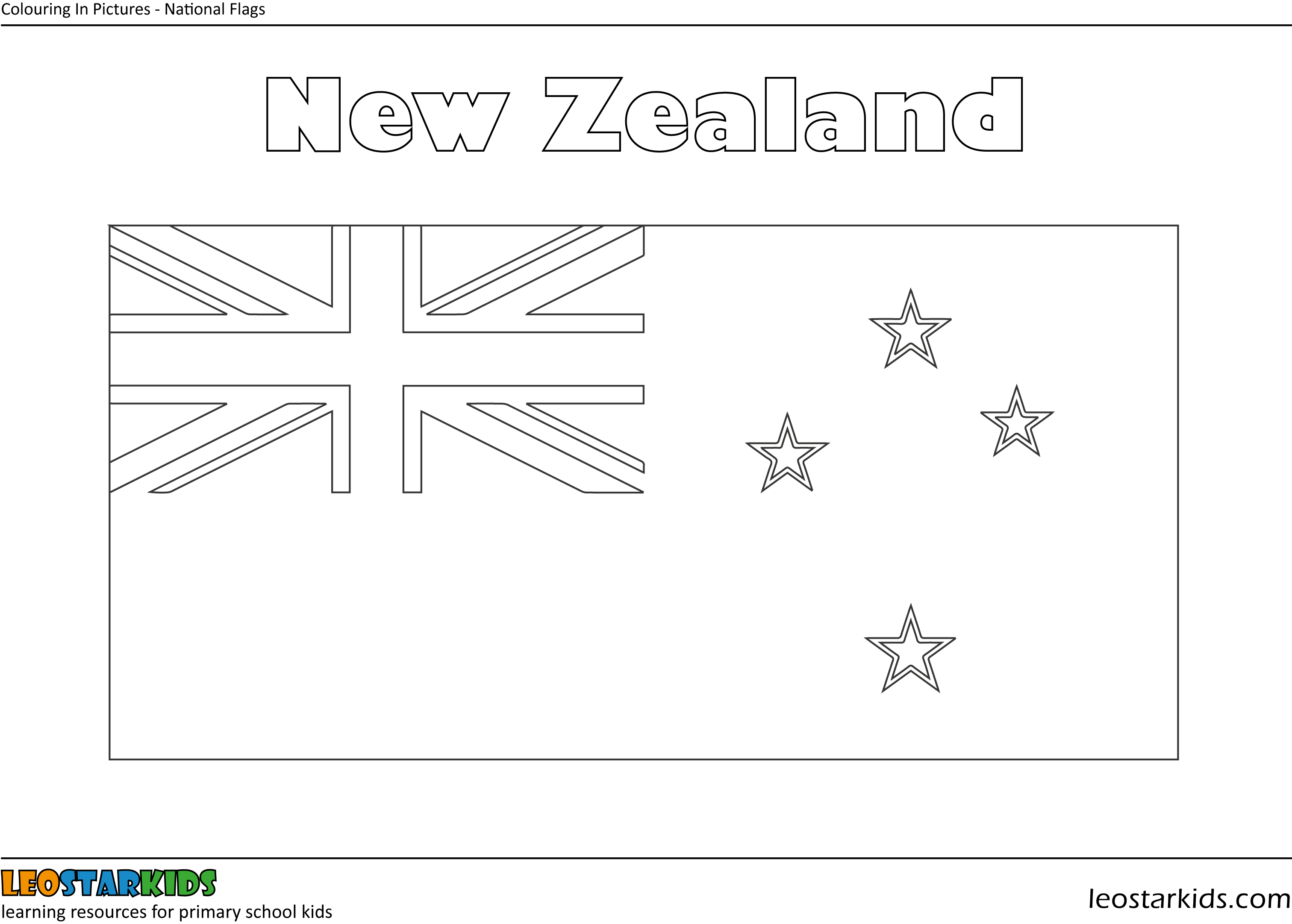 new zealand flag coloring page