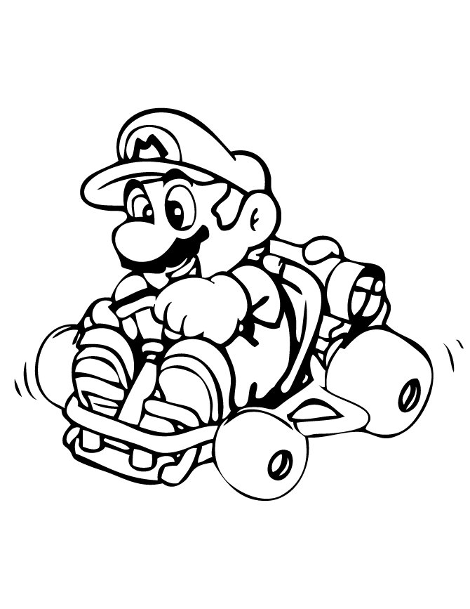 mario kart characters coloring pages