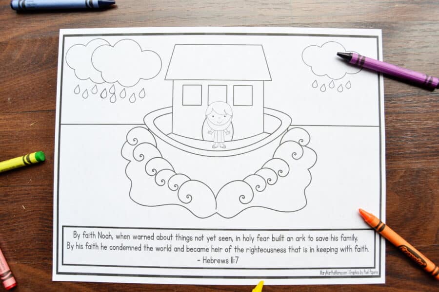 Noah's Ark Coloring Pages – Mary Martha Mama