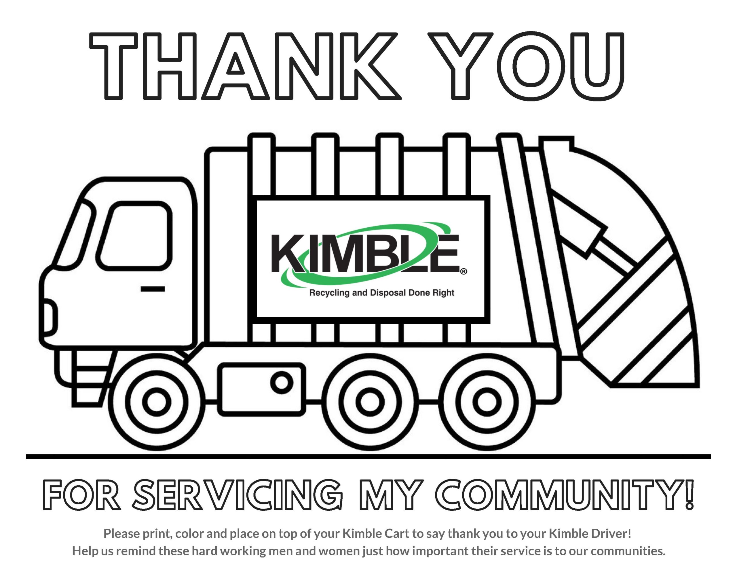 recycling truck coloring page