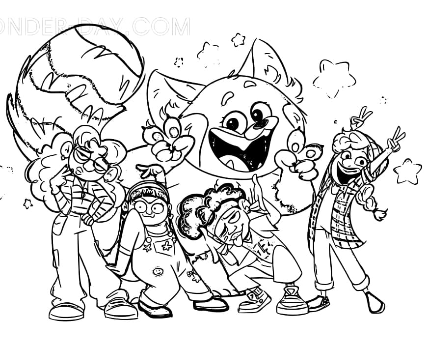 turning red coloring page