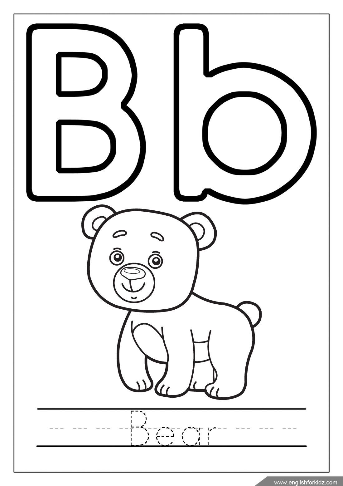 Printable Alphabet Coloring Pages (Letters A - J)