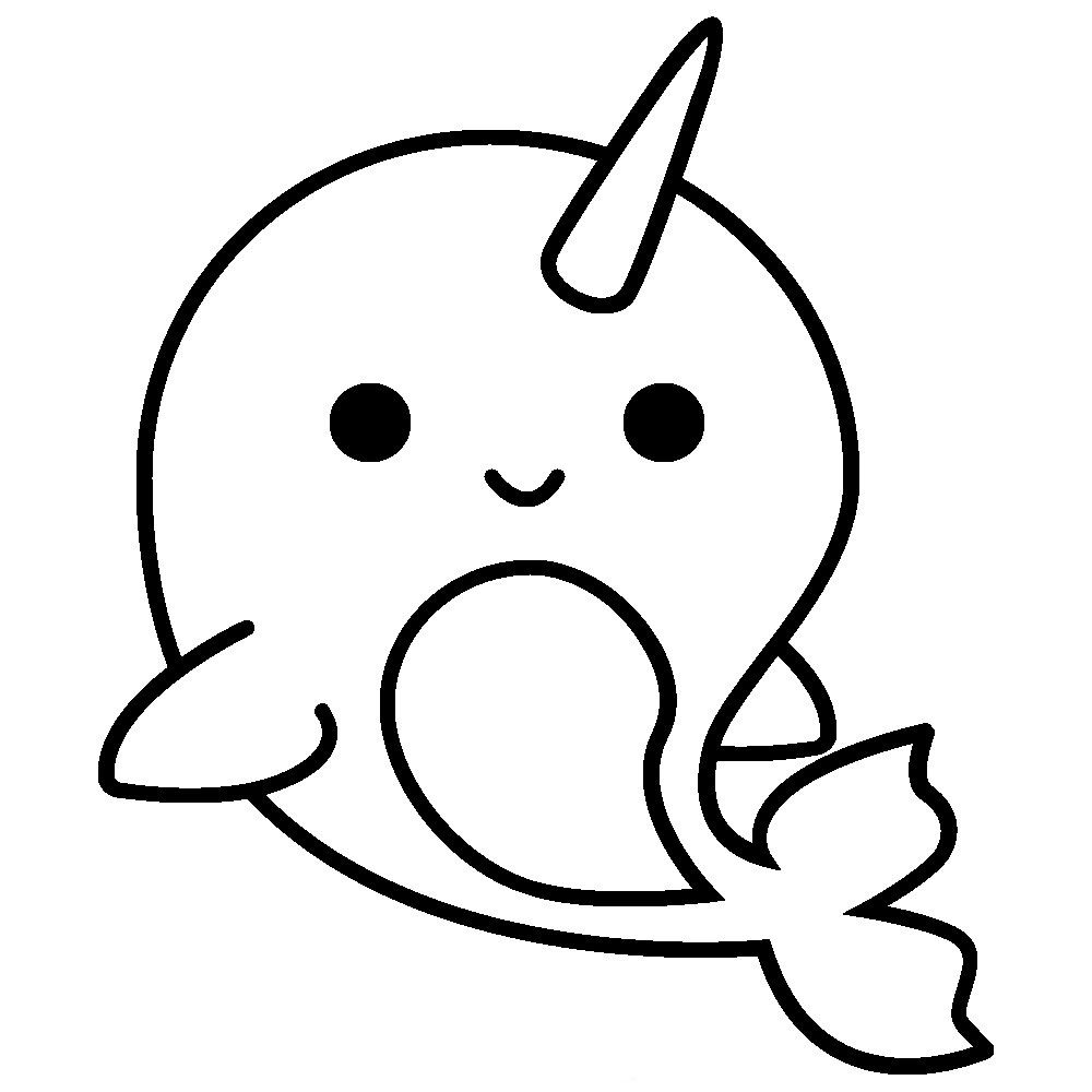 cute narwhal coloring pages