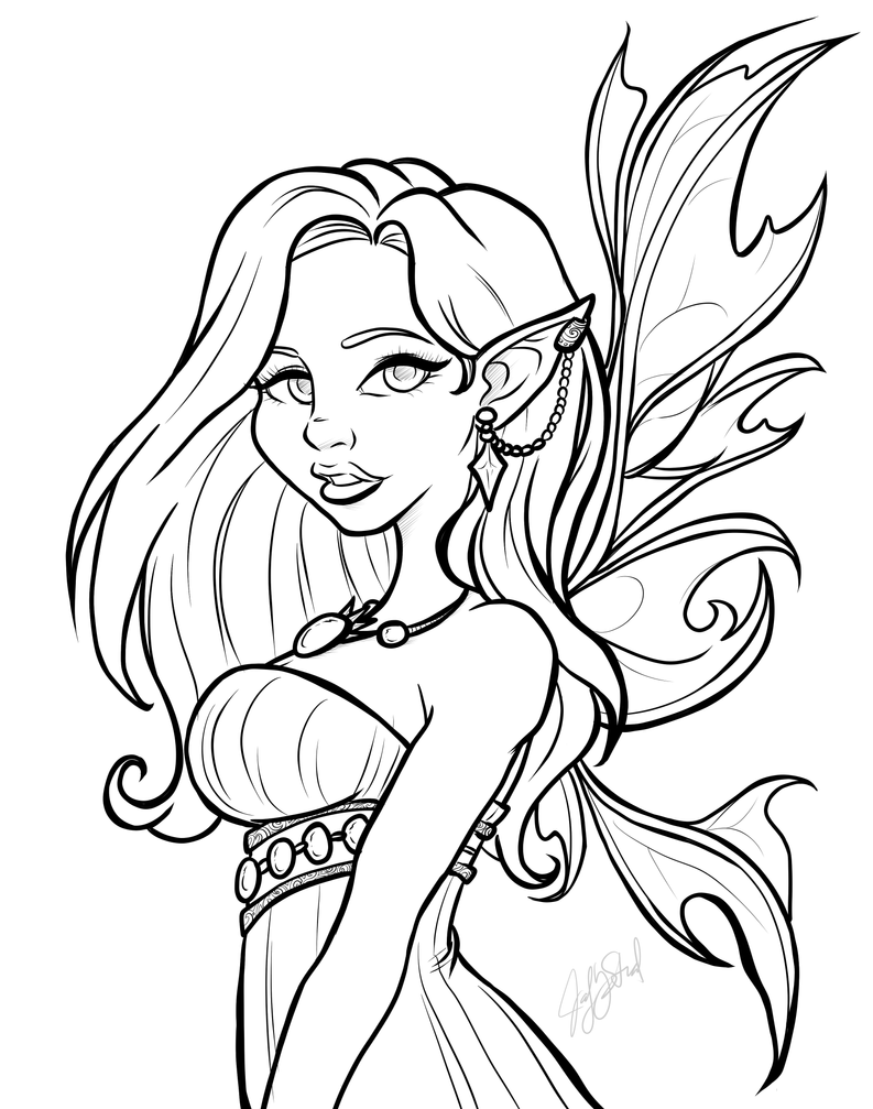 fantasy elf coloring pages