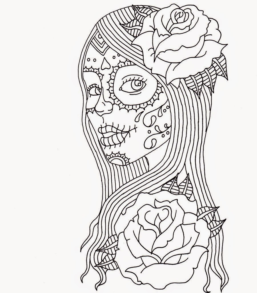 day of the dead skeletons coloring pages