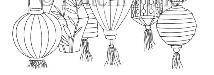 chinese new year lantern coloring page chinese new year lantern coloring page