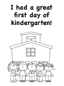 first day of kindergarten color page