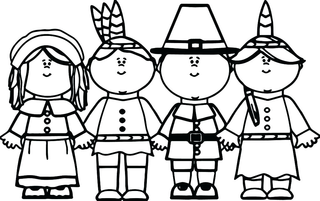 Pilgrim And Indian Coloring Pages at GetColorings.com | Free printable