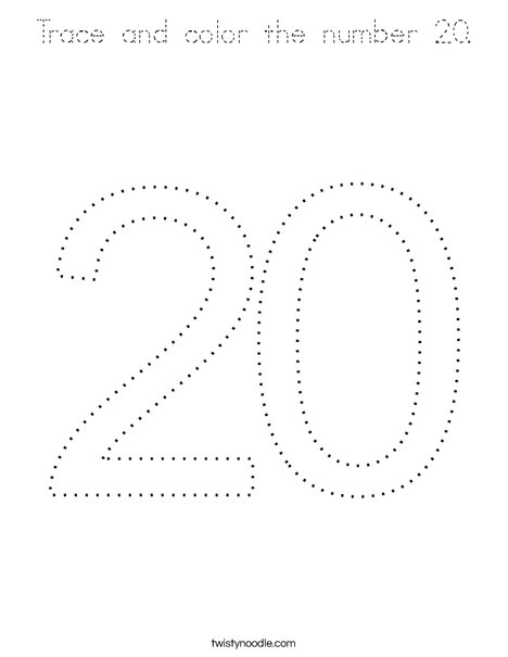 number 20 coloring page