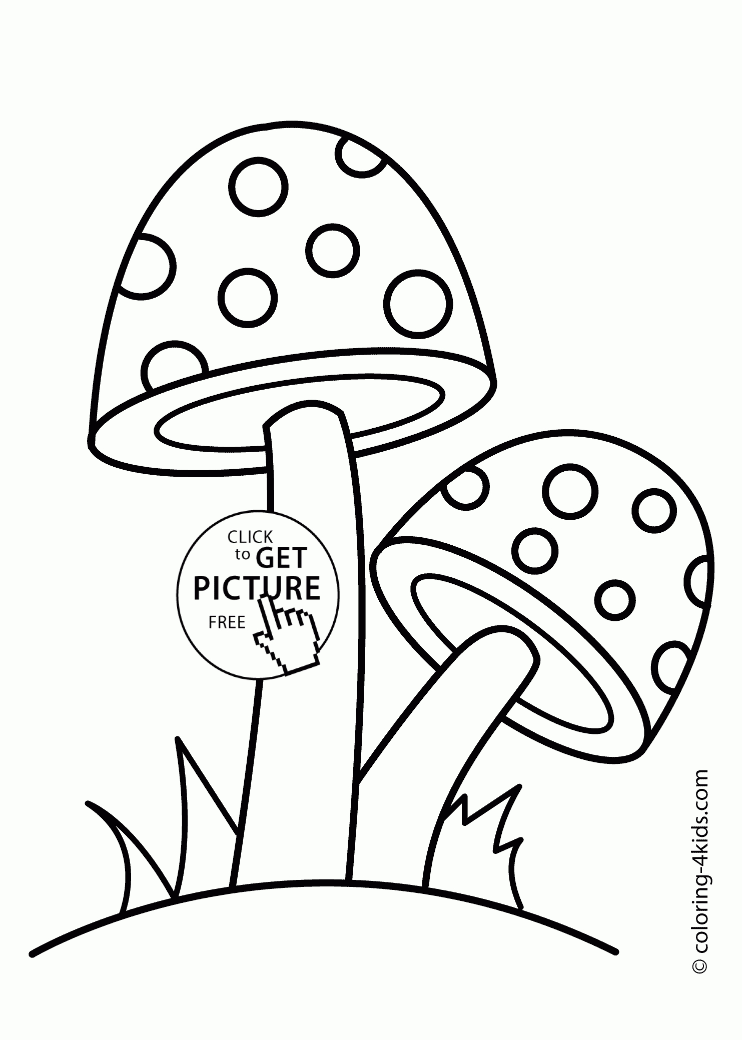 mushroom printable coloring pages