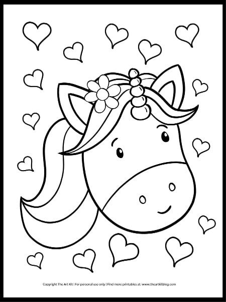 unicorn heart coloring pages