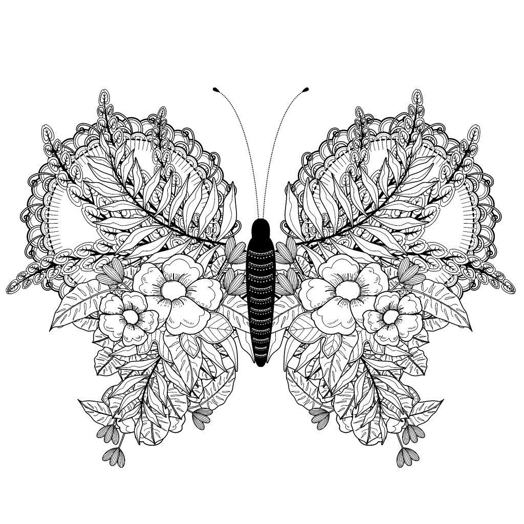 aesthetic butterfly coloring pages