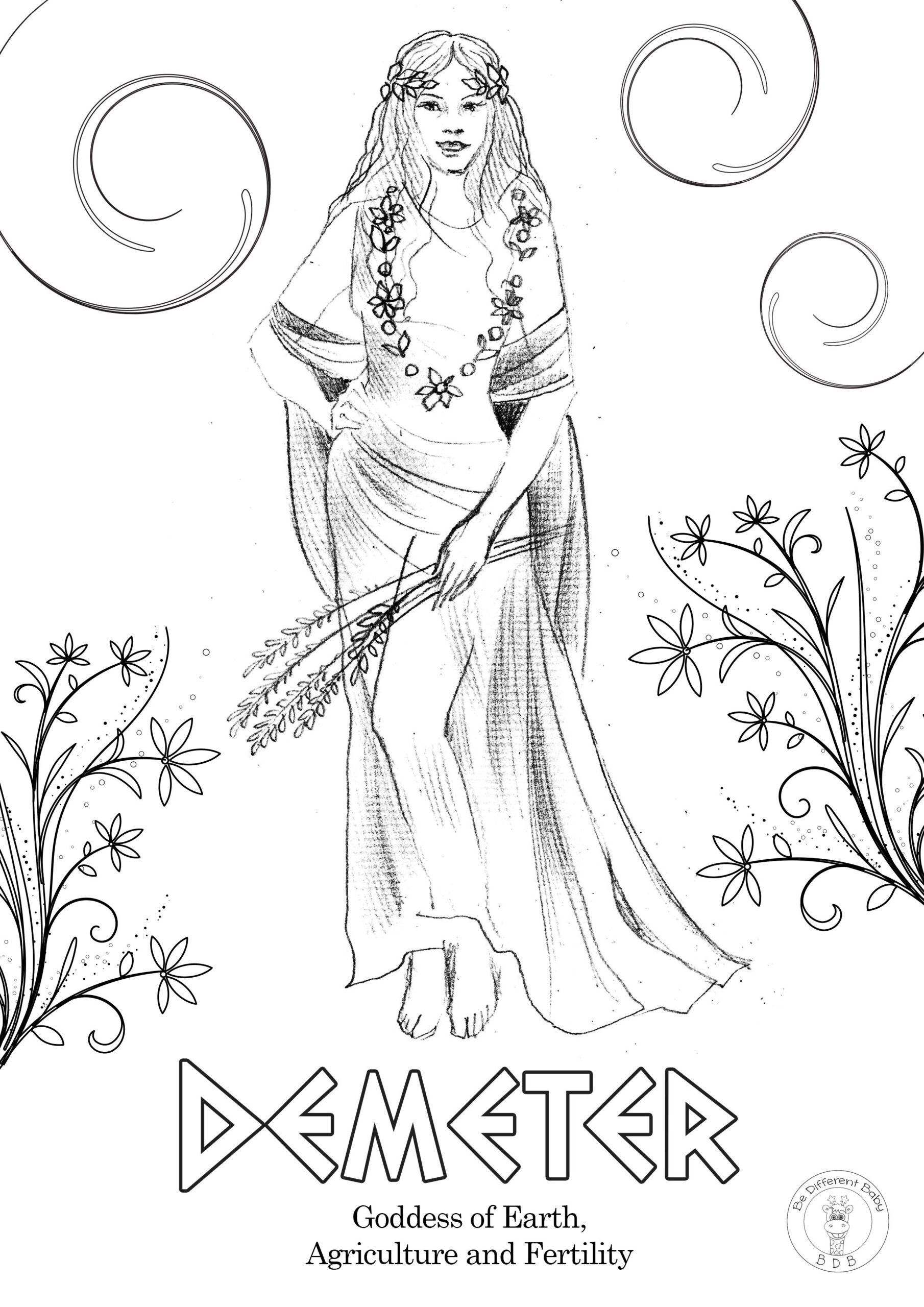 printable greek gods and goddesses coloring pages