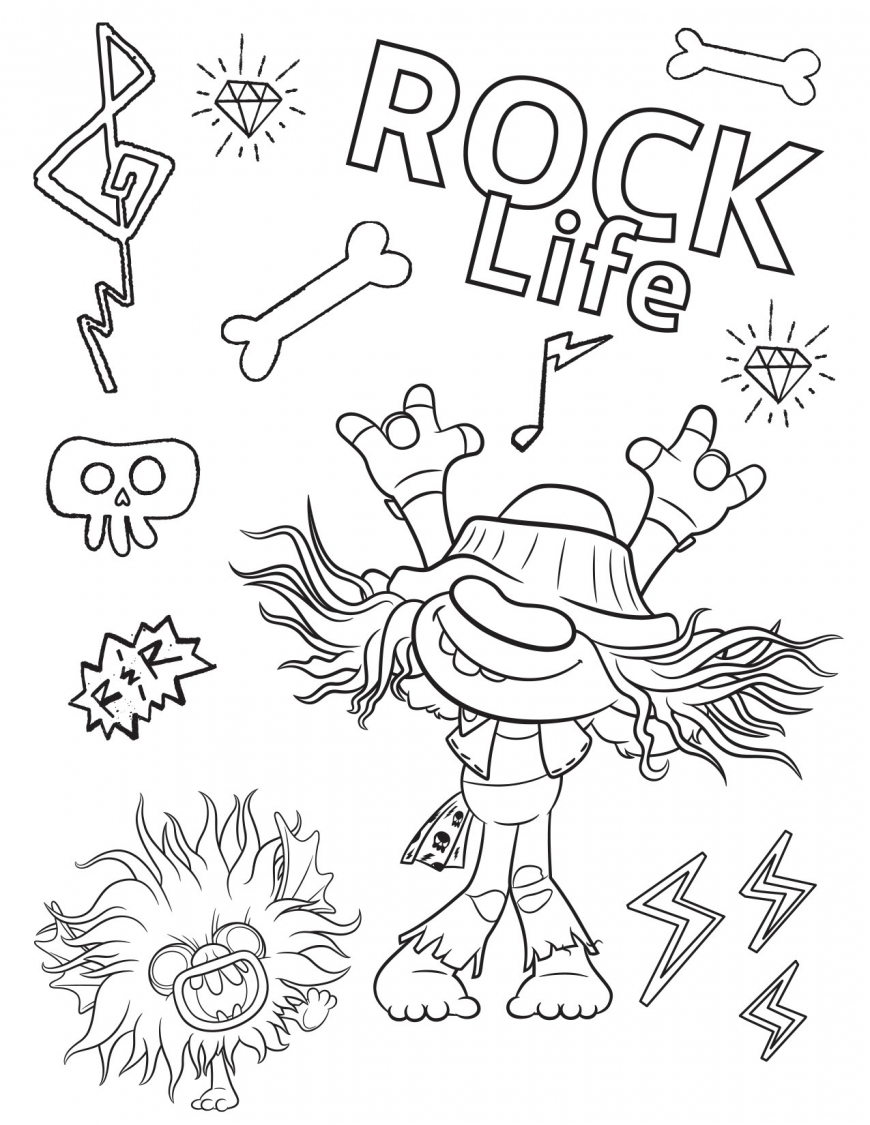 troll world tour coloring pages