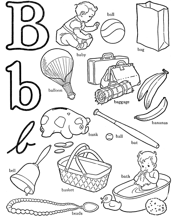 coloring pages letter b