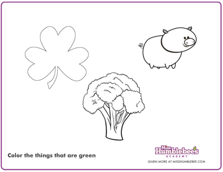 green coloring page