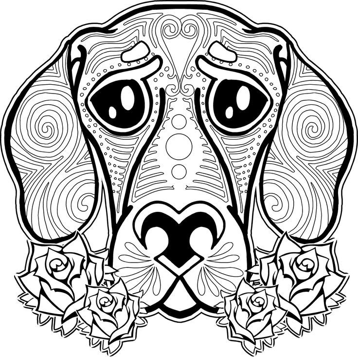 sugar skull dog coloring pages