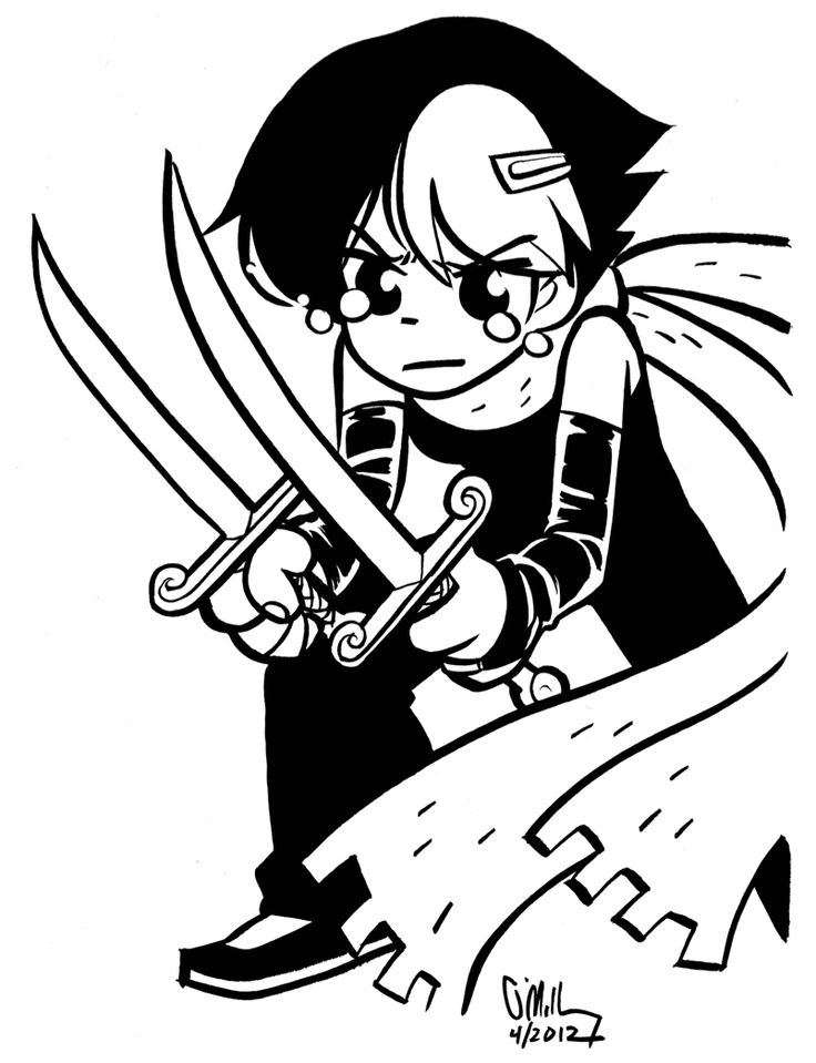 scott pilgrim coloring pages