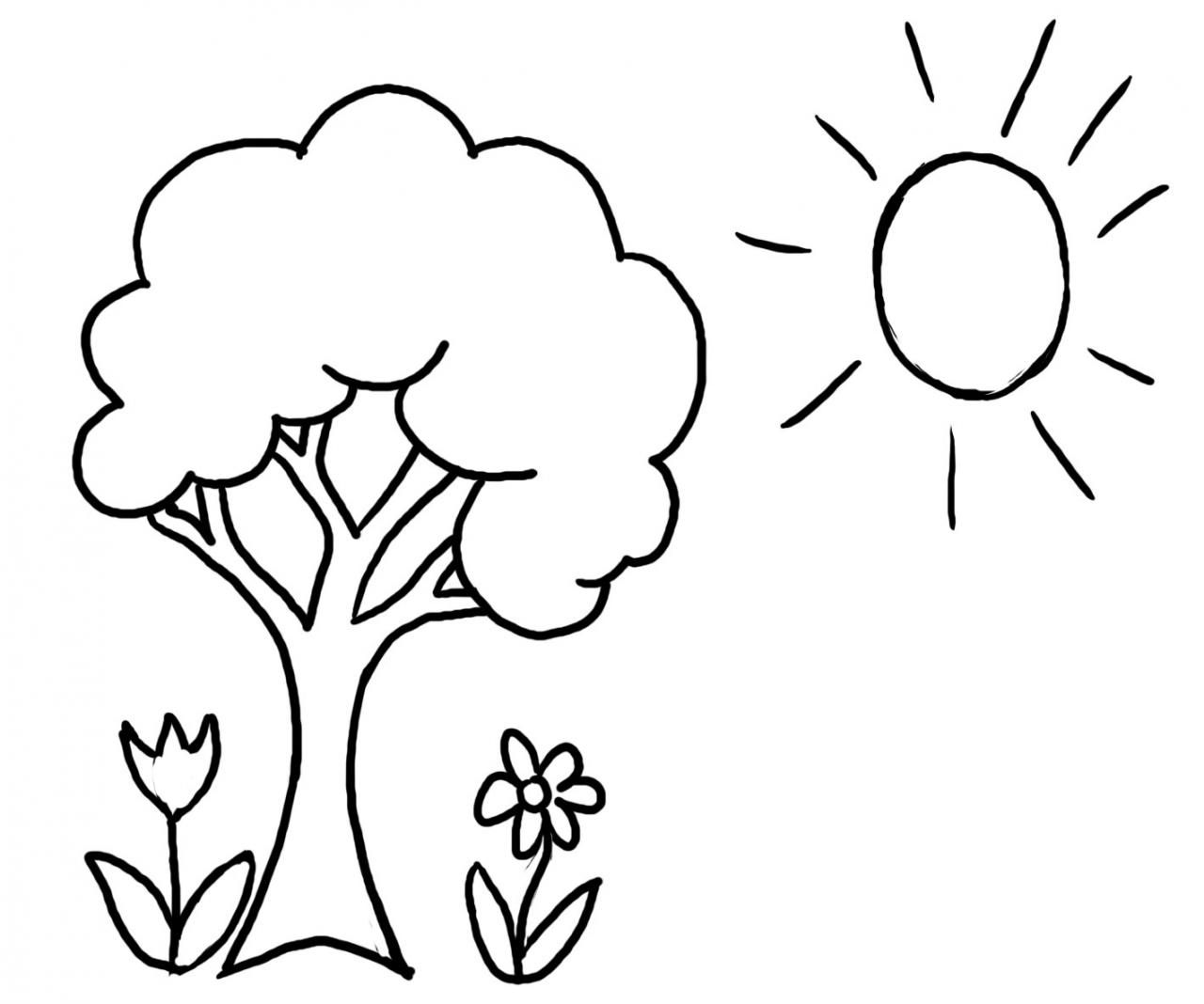 spring tree coloring pages