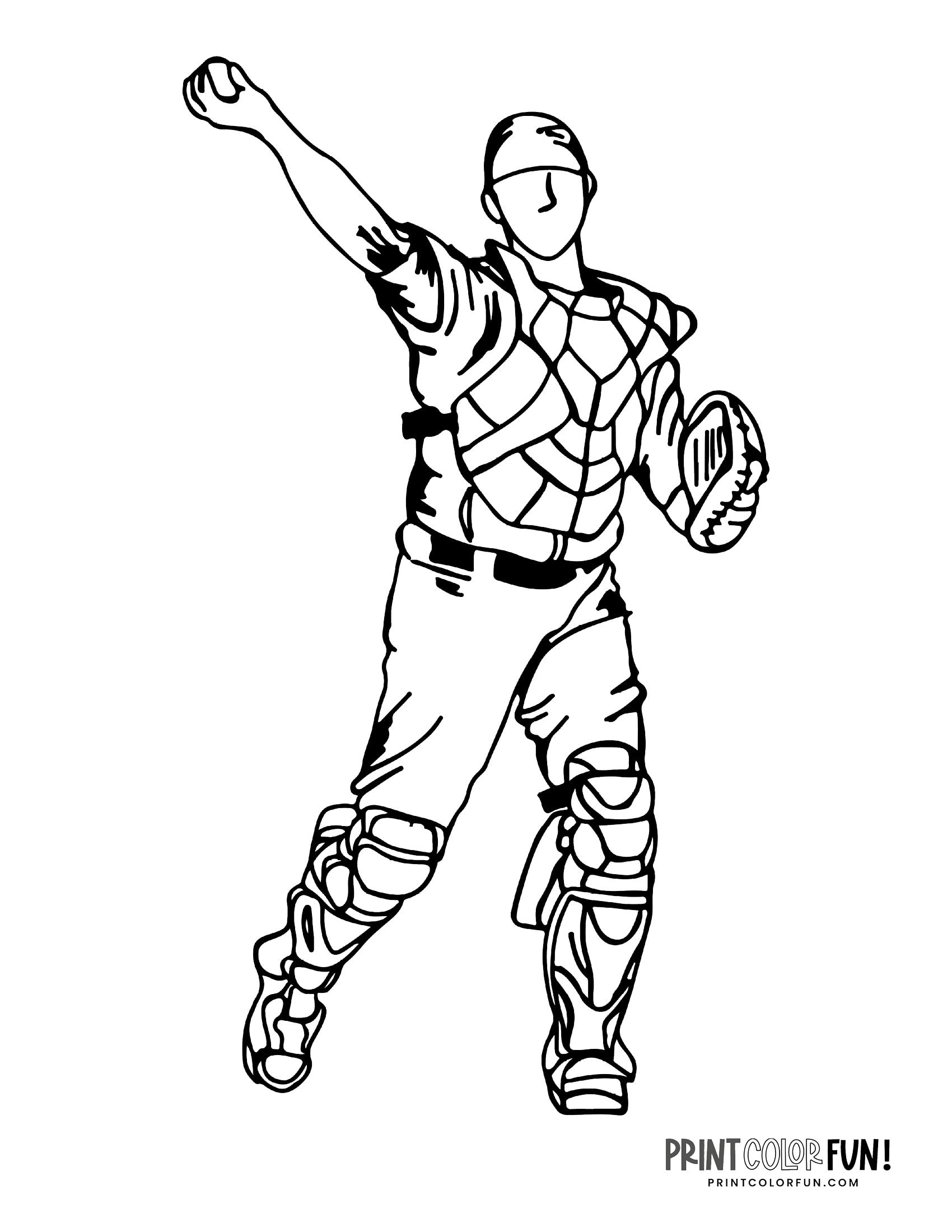 baseball players coloring pages