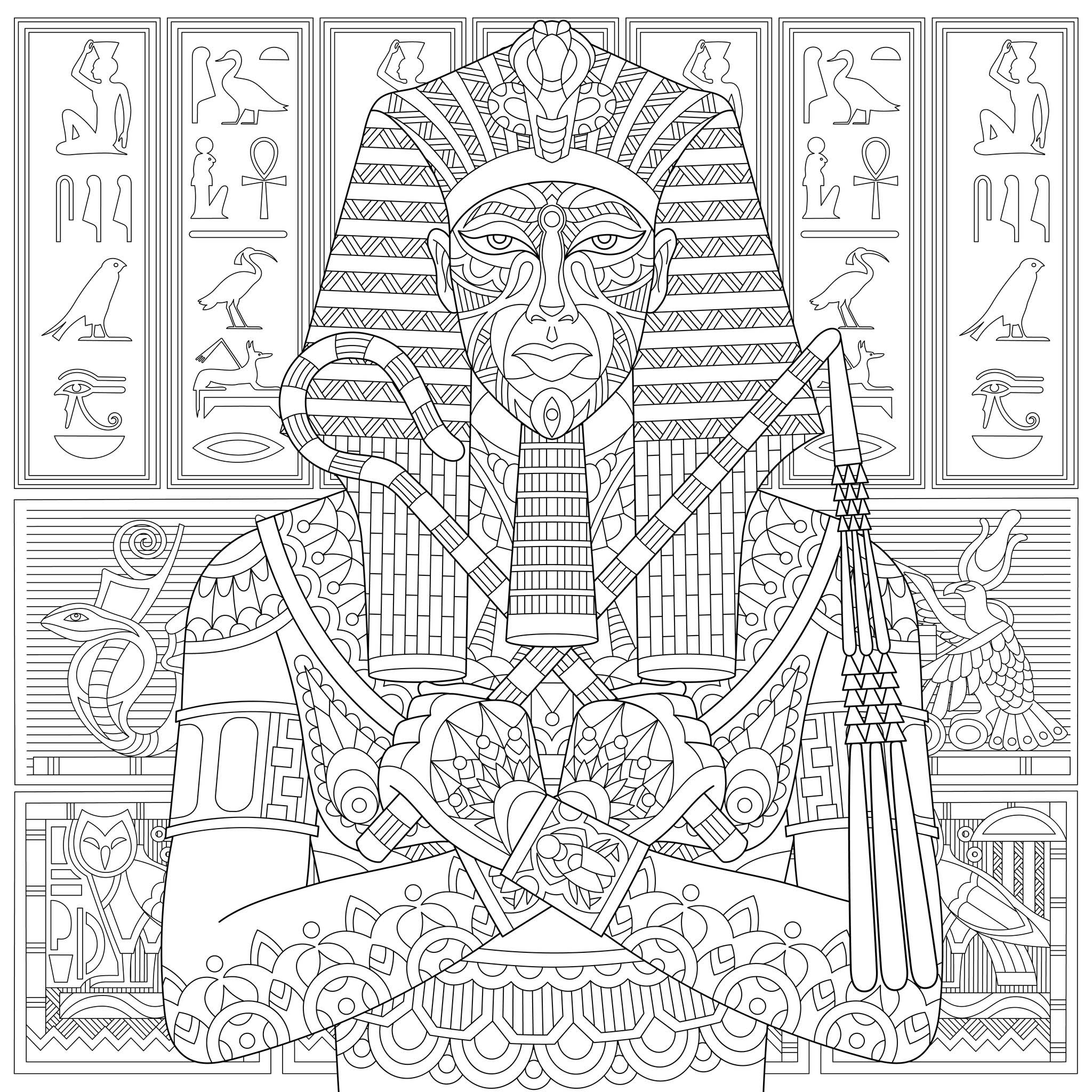 egyptian coloring pages for adults